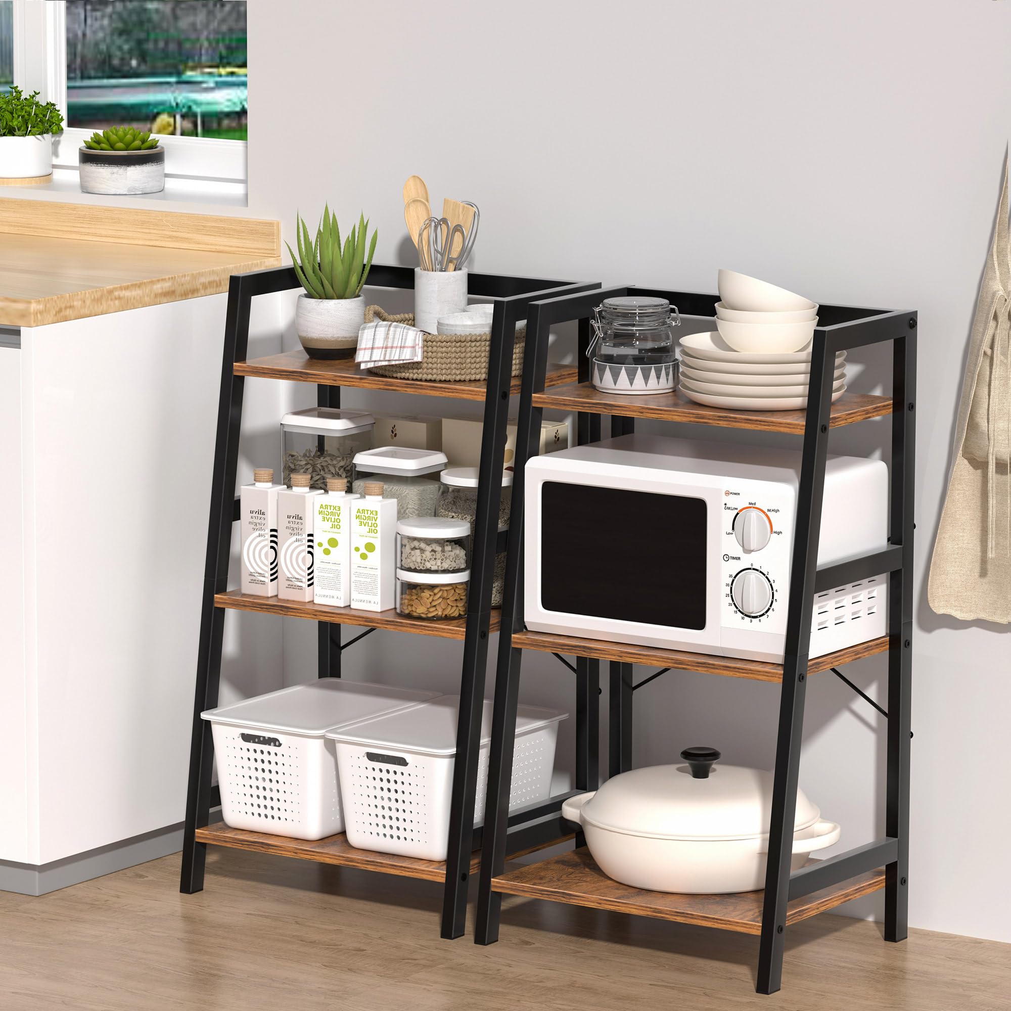 Estantería para espacios pequeños, estantería de 3 niveles, organizador de almacenamiento corto para sala de estar, dormitorio, oficina en casa, cocina, 11.8 pulgadas de profundidad x 16.5 pulgadas de 9