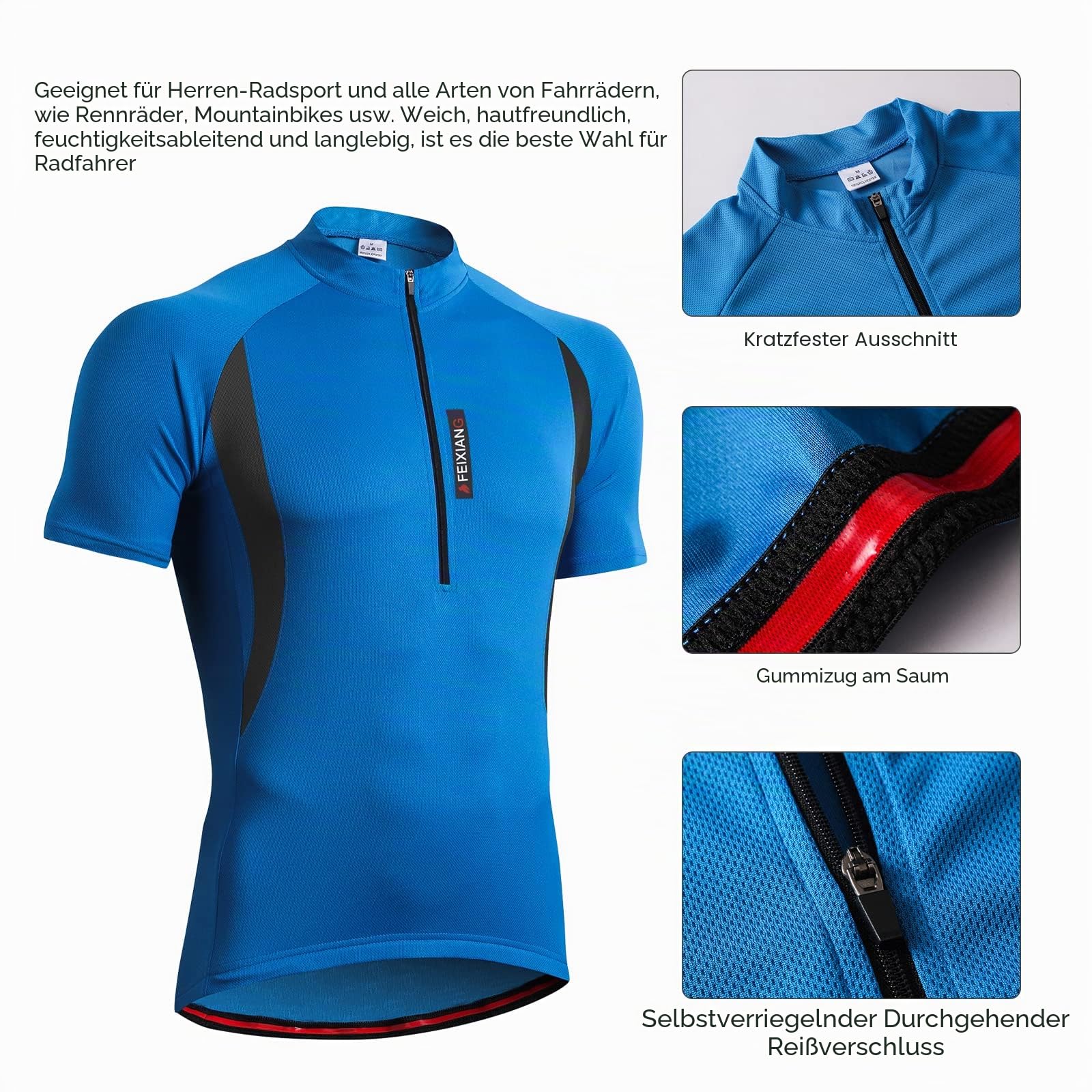 MEETWEE Herren Radtrikot Fahrradtrikot Kurzarm/Langarm, Fahrradbekleidung Fahrrad Trikot T Shirt für Männer, Atmungsaktive Cycling Jersey Schnell Trocknen Radsport Bekleidung