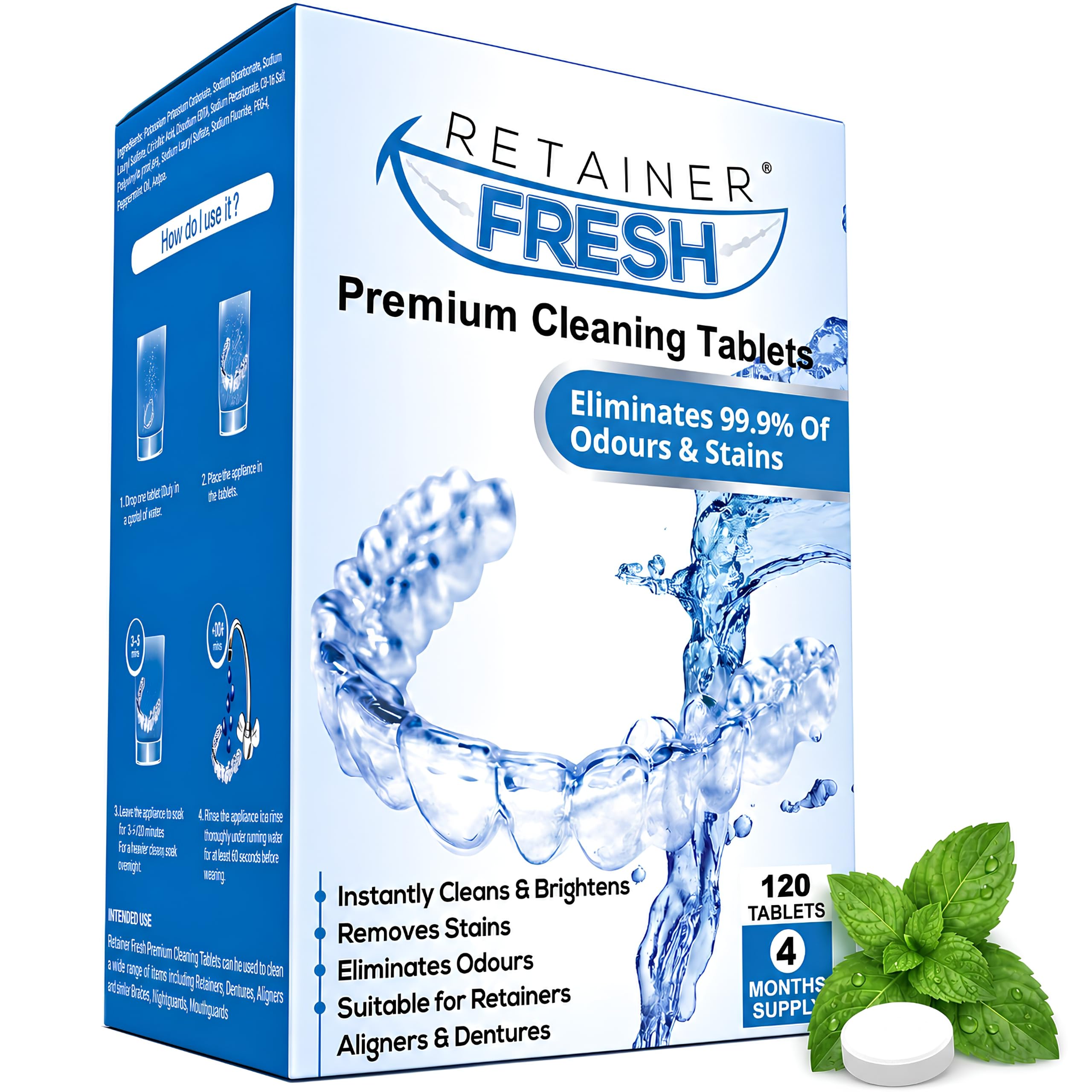Retainer Fresh Compresse detergenti per apparecchio ortodontico 120 Unità