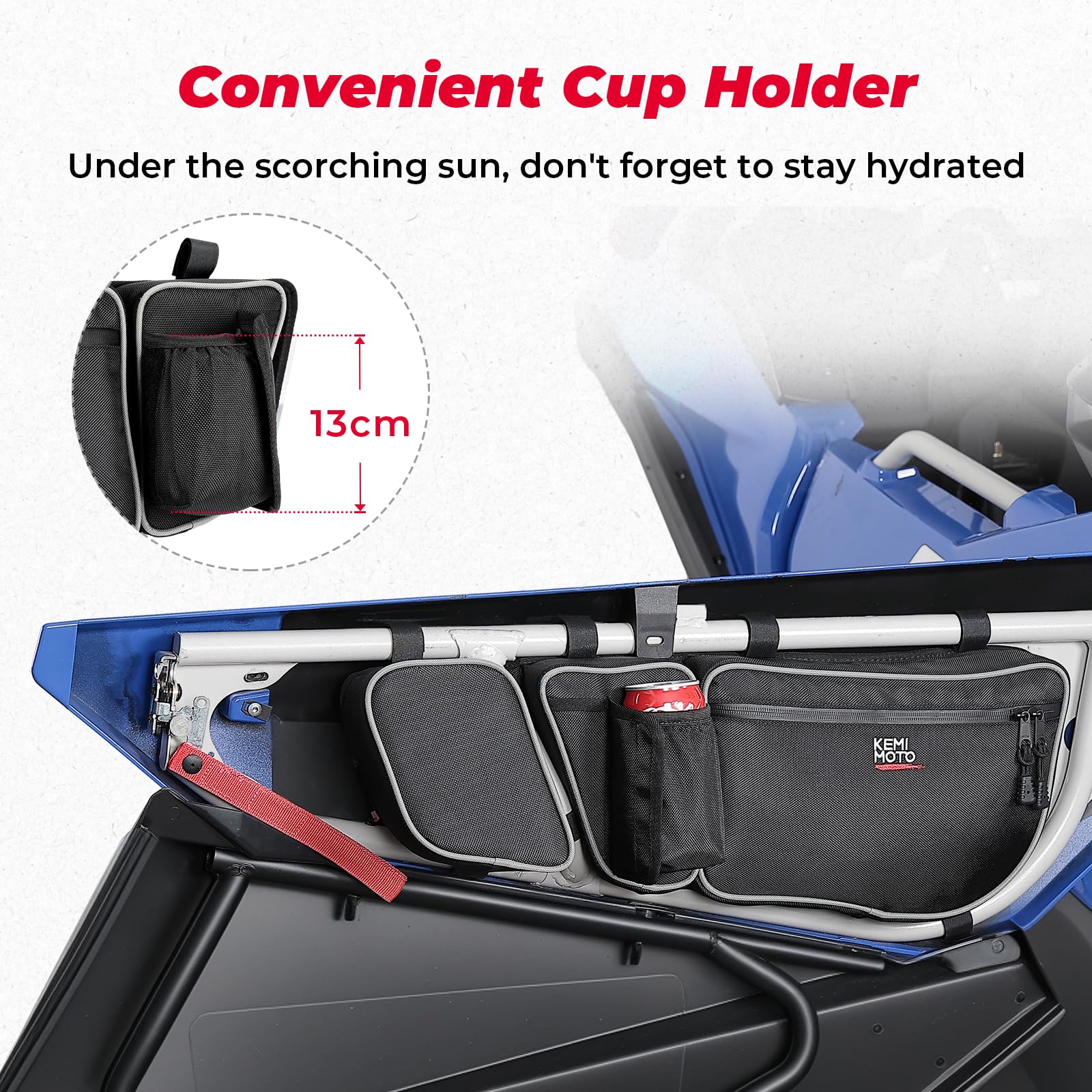 Amazon.com: KEMIMOTO X3 Door Bags, Storage Bag with Cup Holder