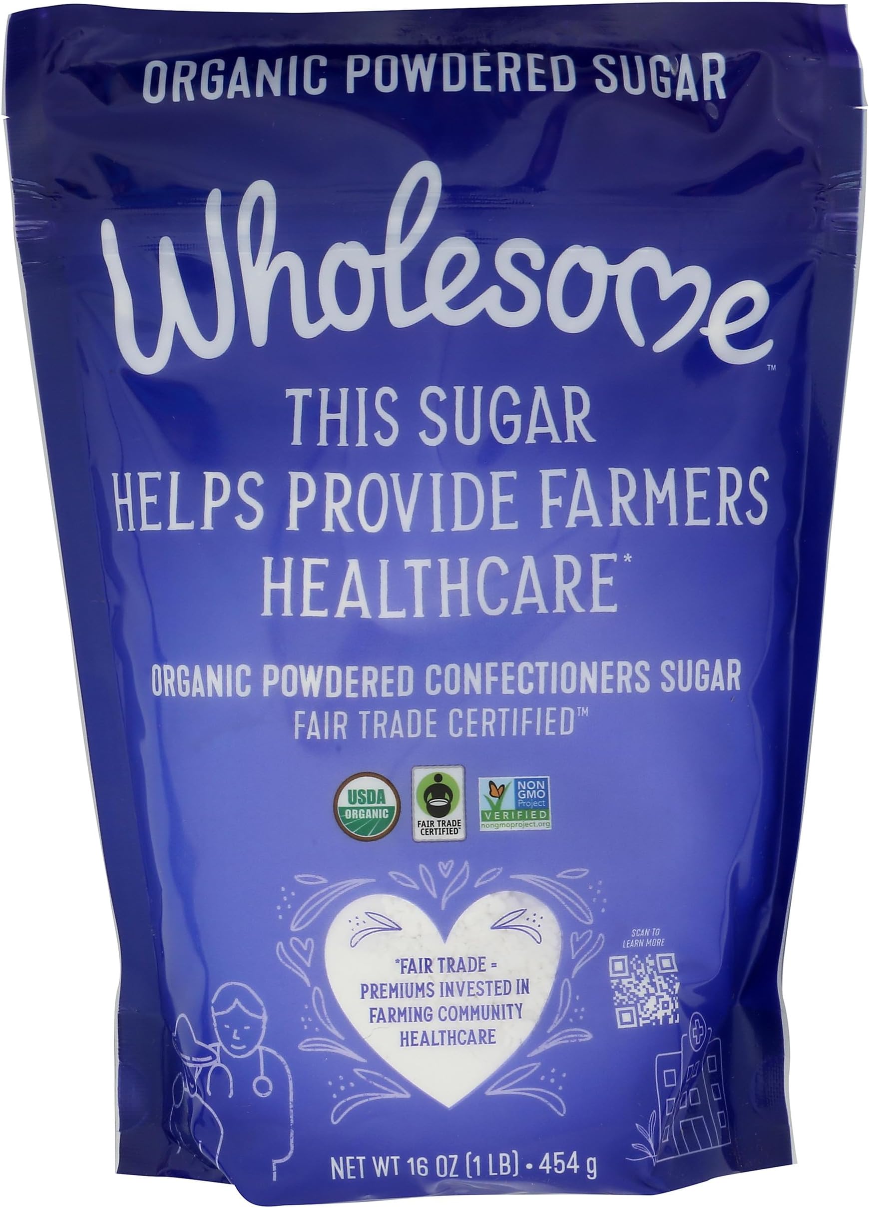 Wholesome Sweeteners, Powdered Sugar, Fair Trade Organic, 1 lb