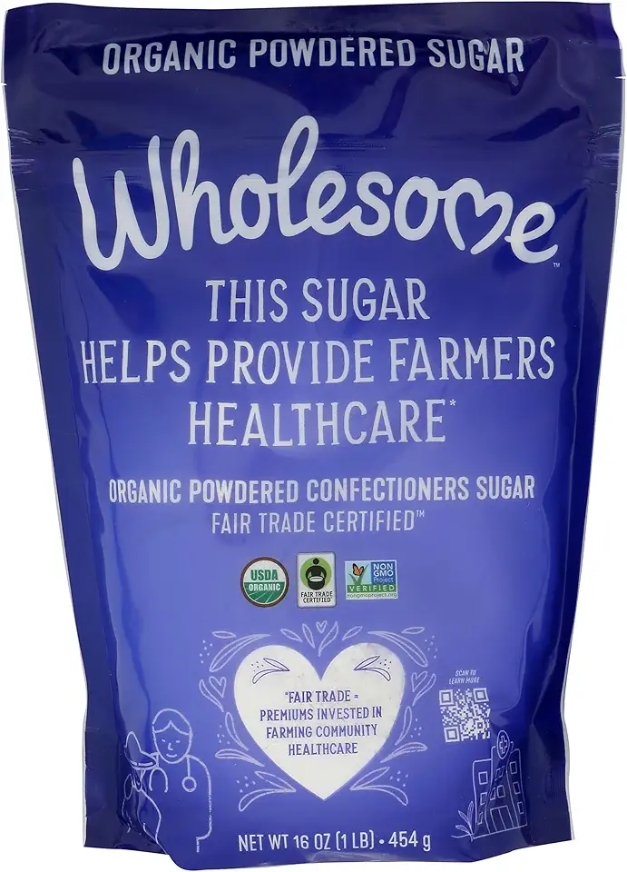 Wholesome Sweeteners, Powdered Sugar, Fair Trade Organic, 1 lb USDA Organic Fair Trade Certified