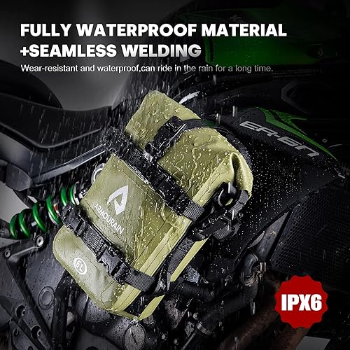 Miniatura 4 de Bolsa impermeable para parachoques de motocicleta de 6 L, bolsa de barra de choque con correa para el hombro, bolsa de marco lateral para