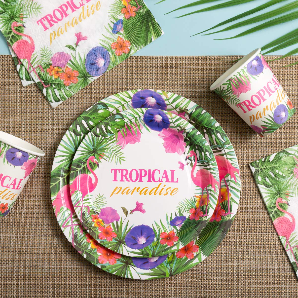 Hawaiian Luau Party Paper Plates Napkins and Cups Sets Serves 30