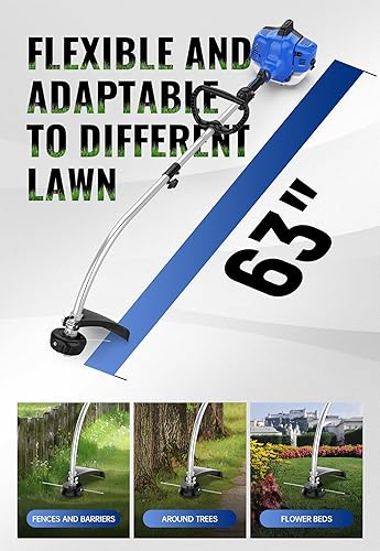 Miniatura 3 de WILD BADGER POWER - Desbrozadora de malezas de 26 cc a gas, recortadora de cuerdas 2 en 1 de 15 pulgadas con eje curvo, peso ligero de 9.9 libras