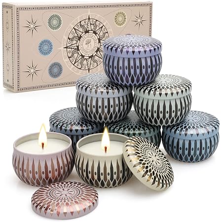 Lot de 4 bougies d'aromathérapie parfumées pour la maison - Coffret