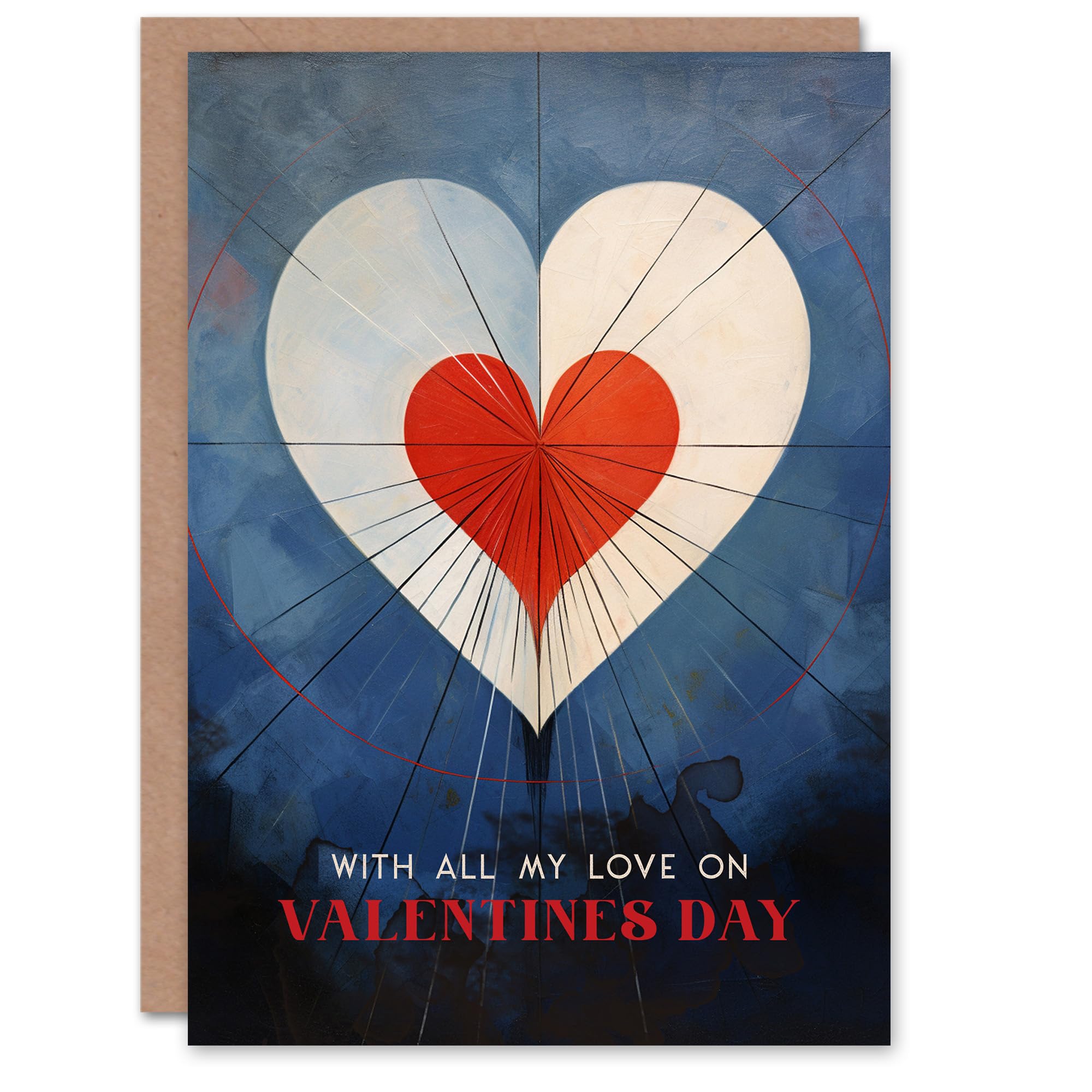 Artery8 Valentines Day Greeting Card Artistic Abstract Grunge Dark For Him Husband Partner