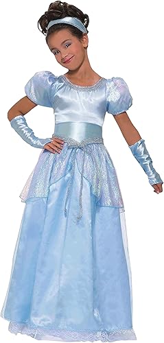 Disfraz de Cenicienta tamaño mediano para niña., Princesa, M, Un solo color