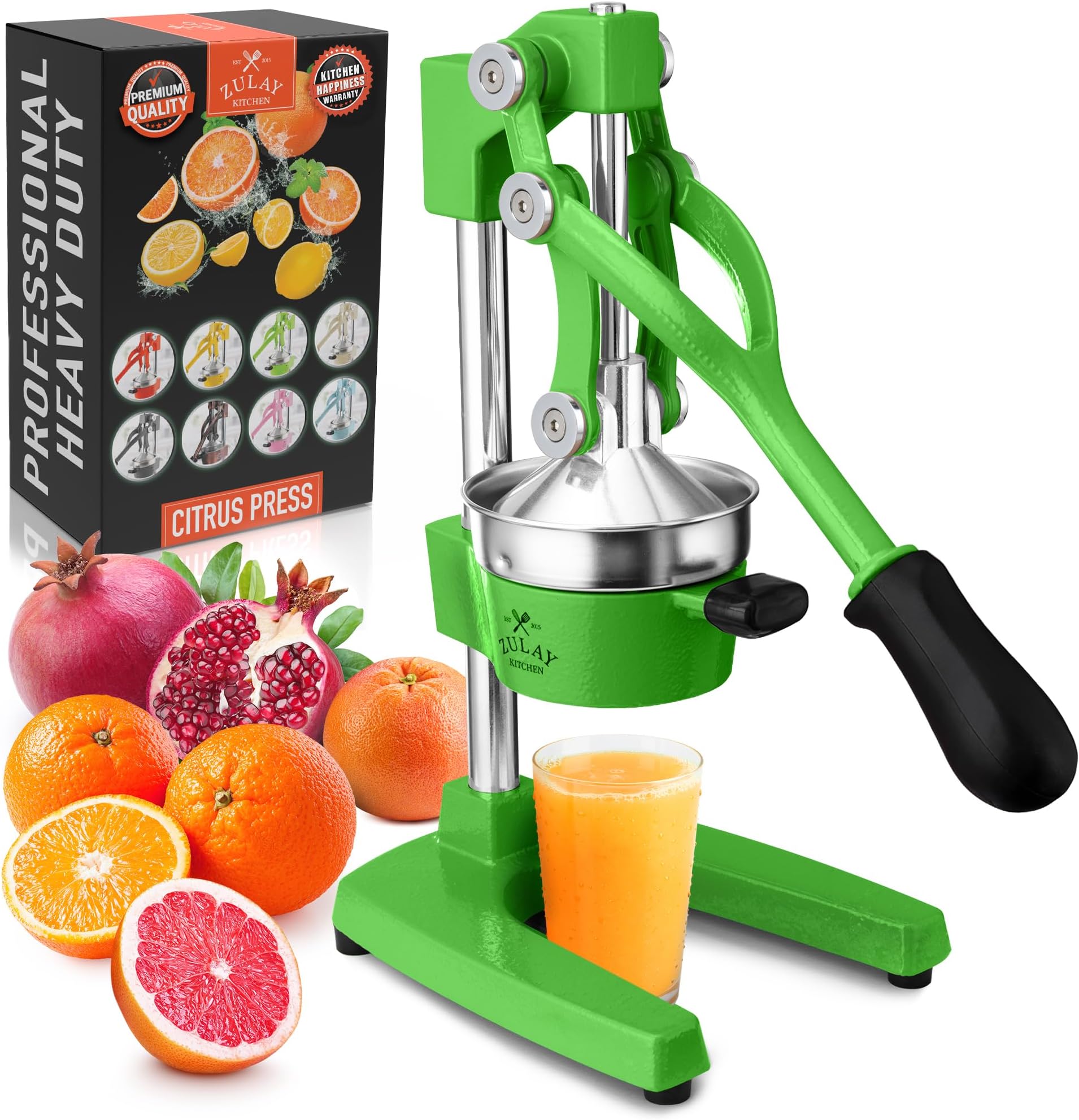 Zulay Kitchen Cast Iron Juicer, Orange Manual Juicer, Citrus Press, Lime