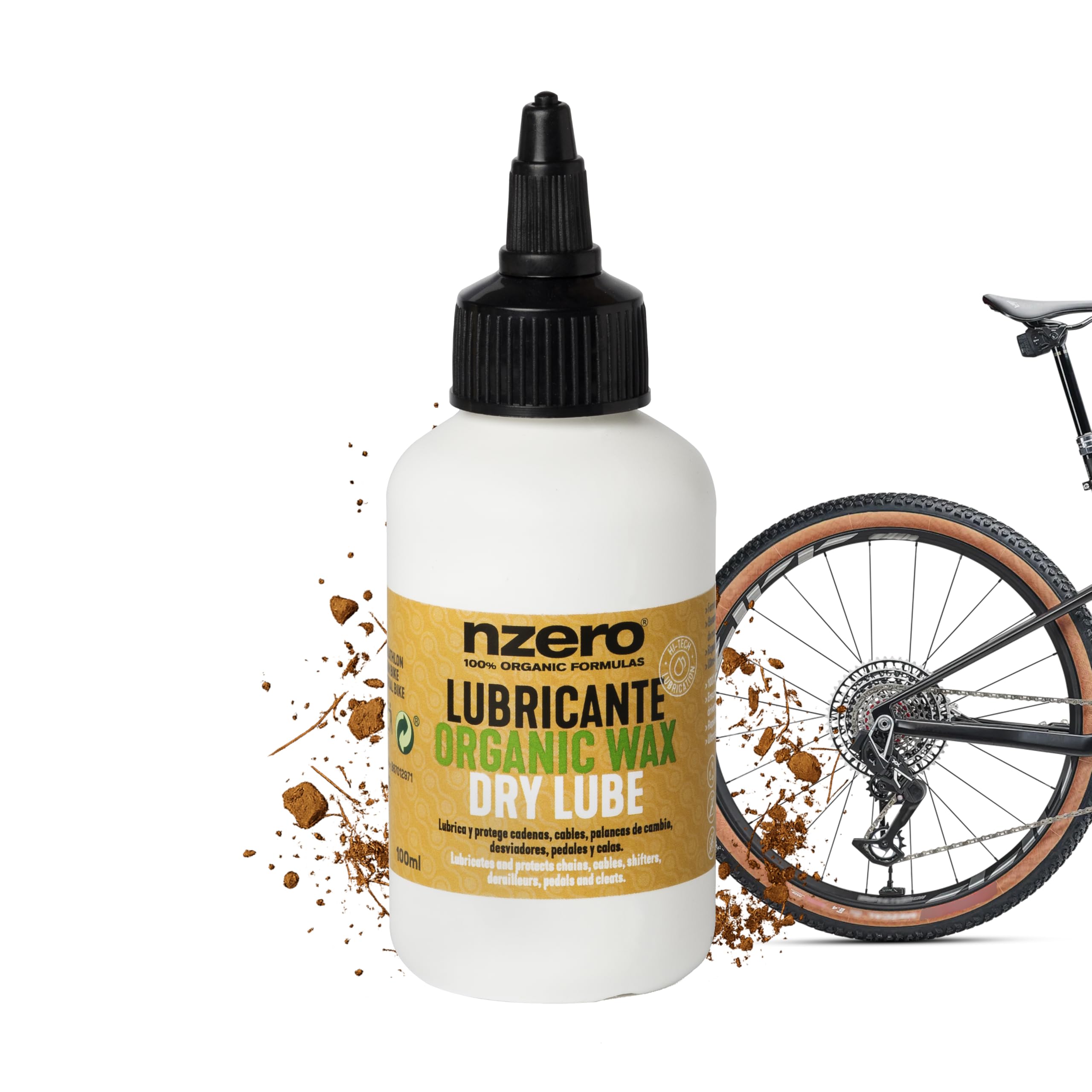 NZERO lubrificante catena secco a cera 100 ml — a base biologica e biodegradabile, non attira polvere, lunga durata