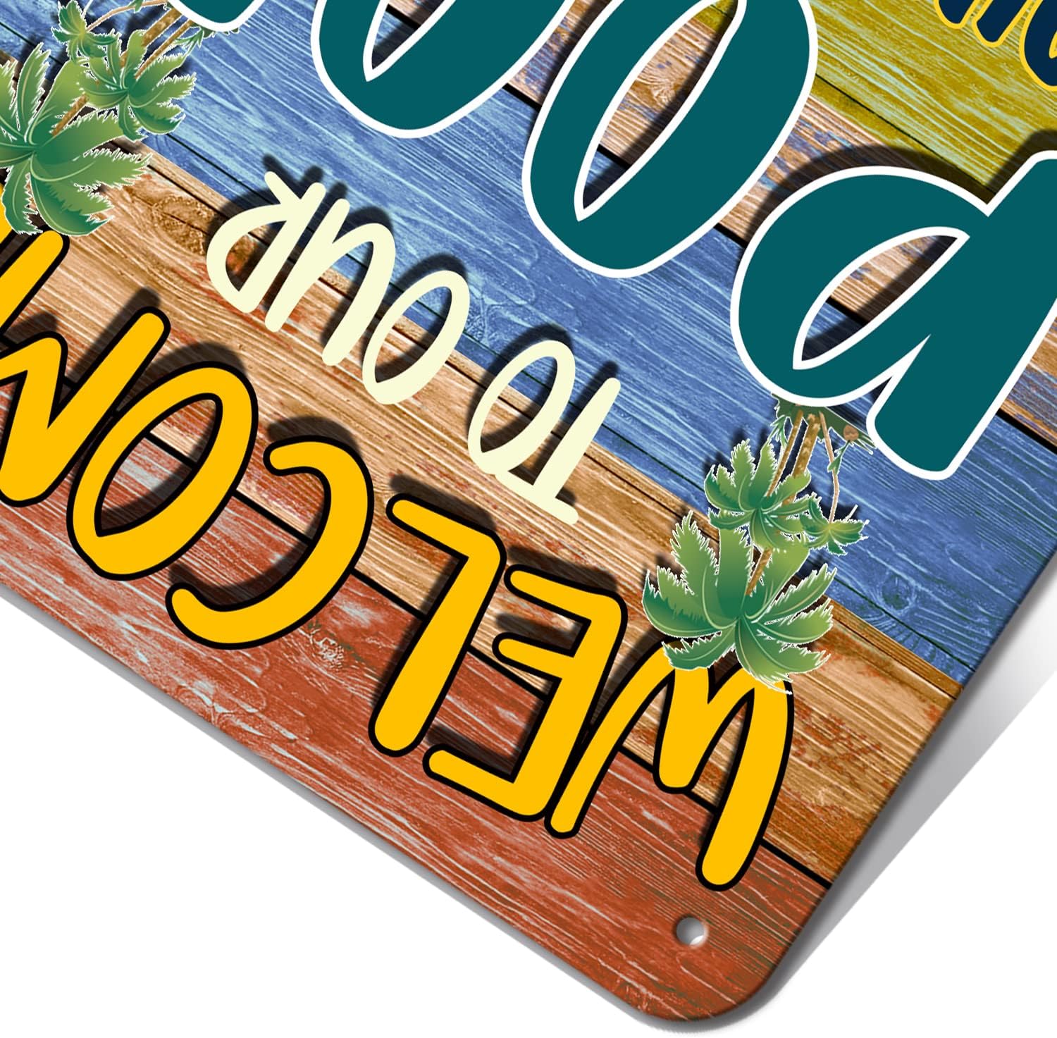 Pool Rules Signs Outdoor Pool Decor Swimming Pool Decorations Accessories 12x16 Inches Metal Sign Decor It's Always 5:00 Here image 3