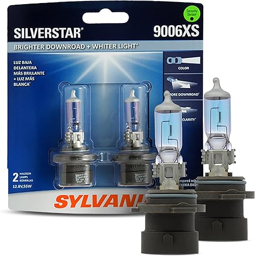 Foco halógeno faro de alto rendimiento Sylvania 9003 (también encaja en H4) SilverStar (paquete de 2), 9006XS