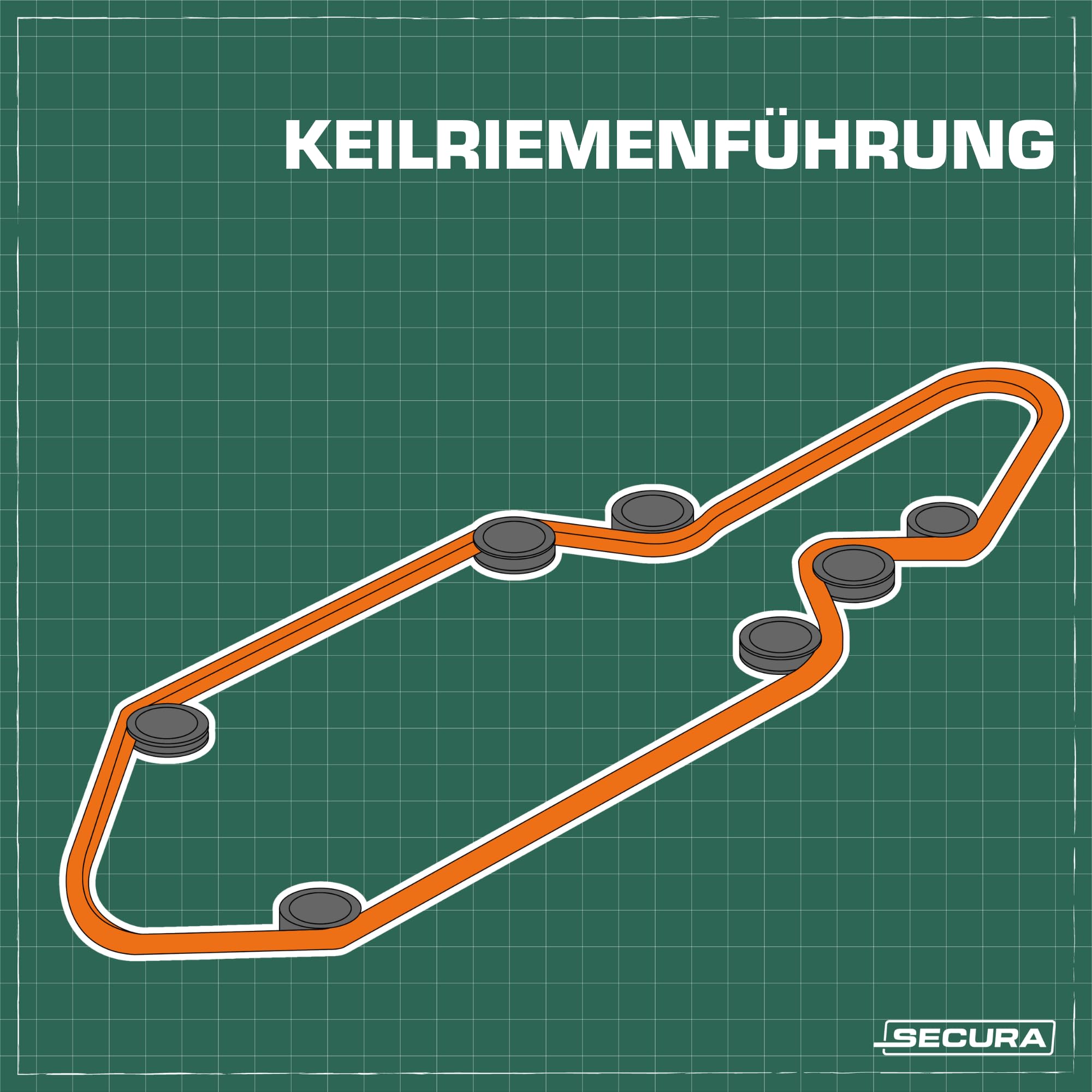 SECURA Keilriemen Fahrwerk für Husqvarna CTH-Serie 532170140 | 583036701 | 532441836