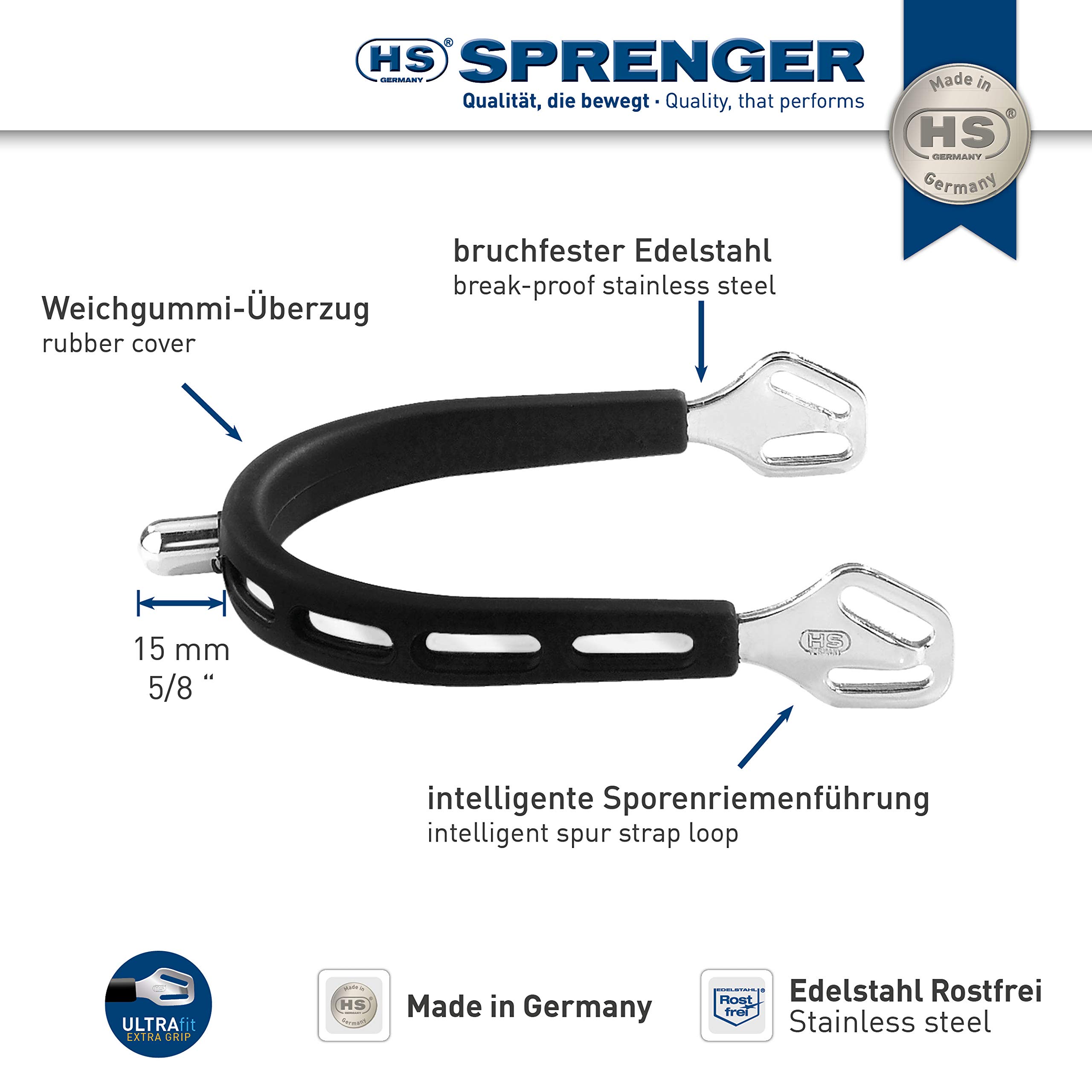 SPRENGER ULTRA FIT EXTRA GRIP Sporen mit Balkenhol Schlaufe