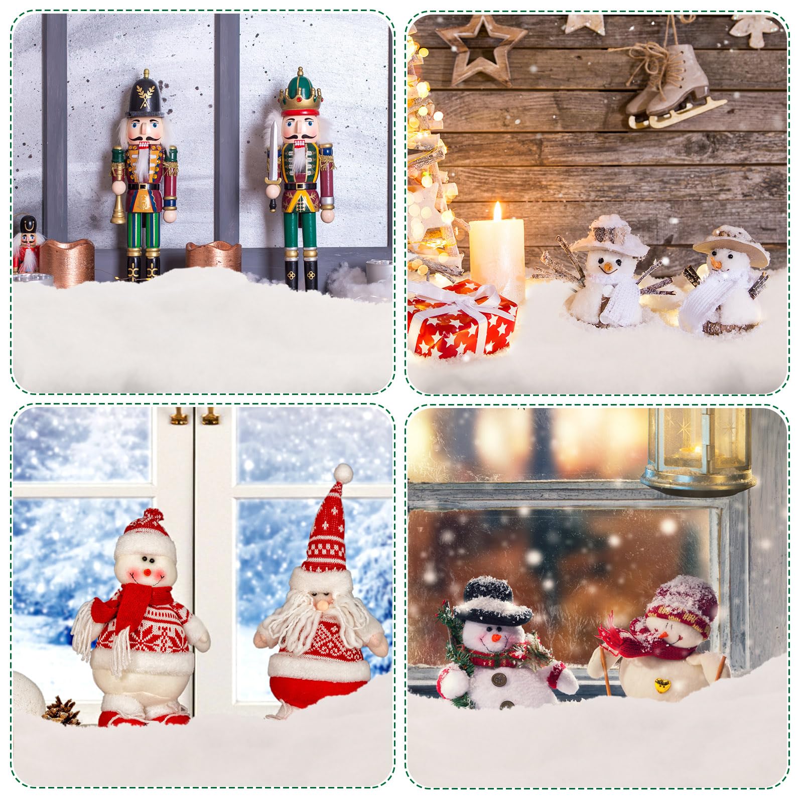 Weihnachten Gefälschte Schneedecke 76,2 cm x 2,4 m Weihnachten Schneerolle Künstliche Weihnachtsdorf Display Schneedekorationen Flauschige Gefälschte Schneedecke Weihnachten Faux Schnee Blatt für