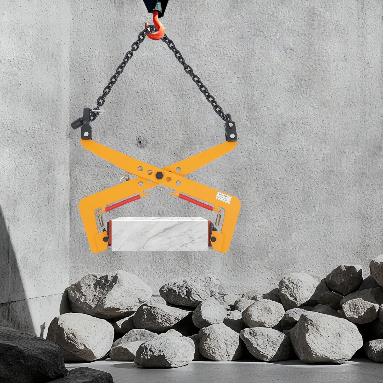 Versetzzange Bordsteinzange 350kg,Öffnung 30-51cm | Hebezange Steinheber mit Gummi-Chuck Sicherer Hebeklemme Stahl BordsteinträGer FüR Holz Steine Stufenzange Treppenzange