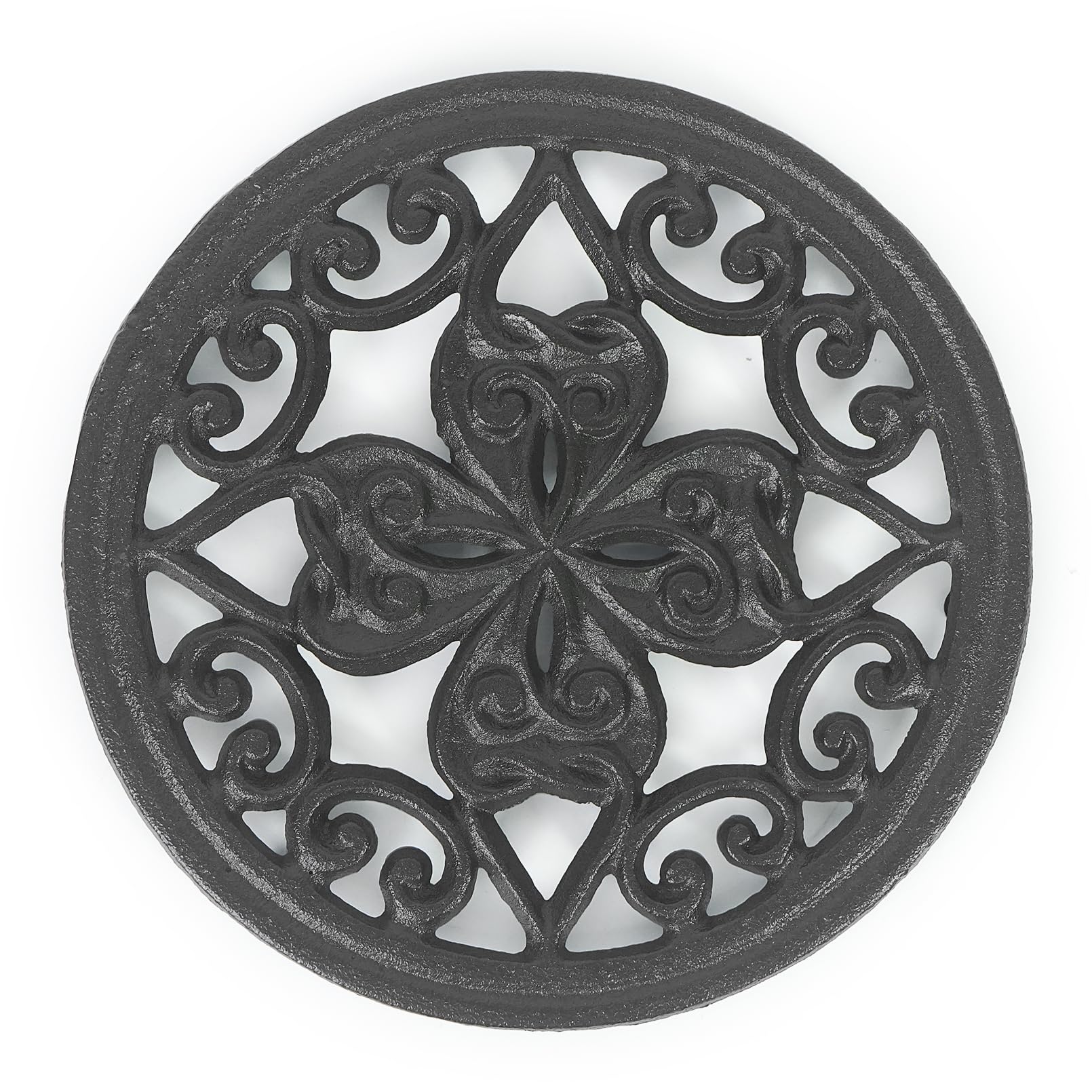 DreamsEden Cast Iron Trivet, 6 Inch Square Decorative Metal Trivets for Hot Dishes and Pans