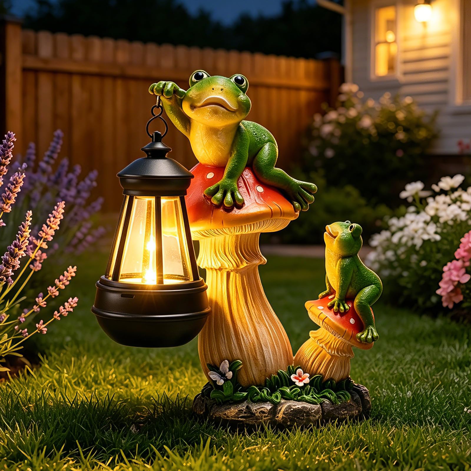 Statue grenouille de jardin pour baliser vos allées sombres sans électricité