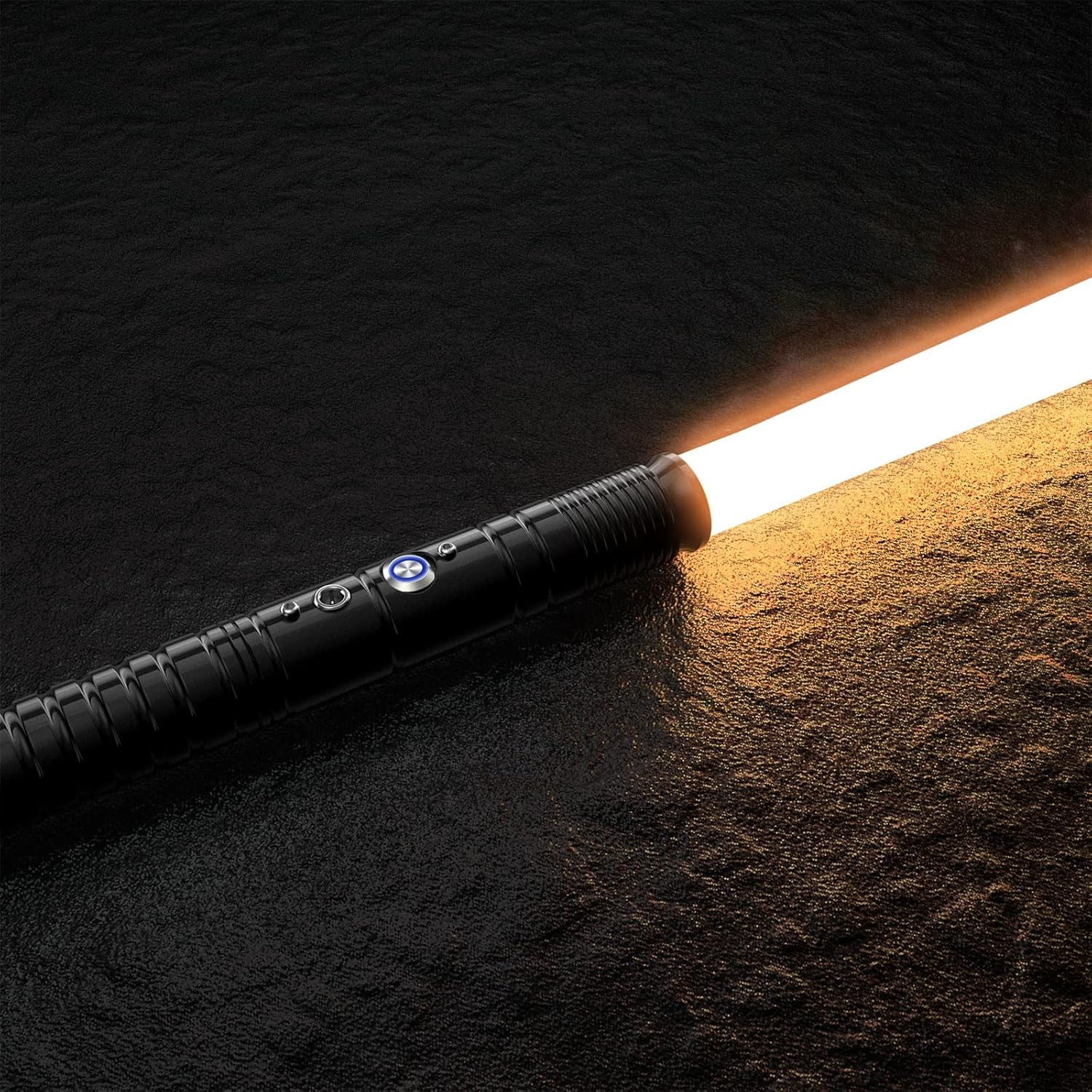 Sabre Lumineux FX, Sabre Lumineux RVB, 7 Couleurs en métal avec différents Sons de Bataille, Batterie de Charge USB pour Cadeaux, Cosplay, fête, Noir