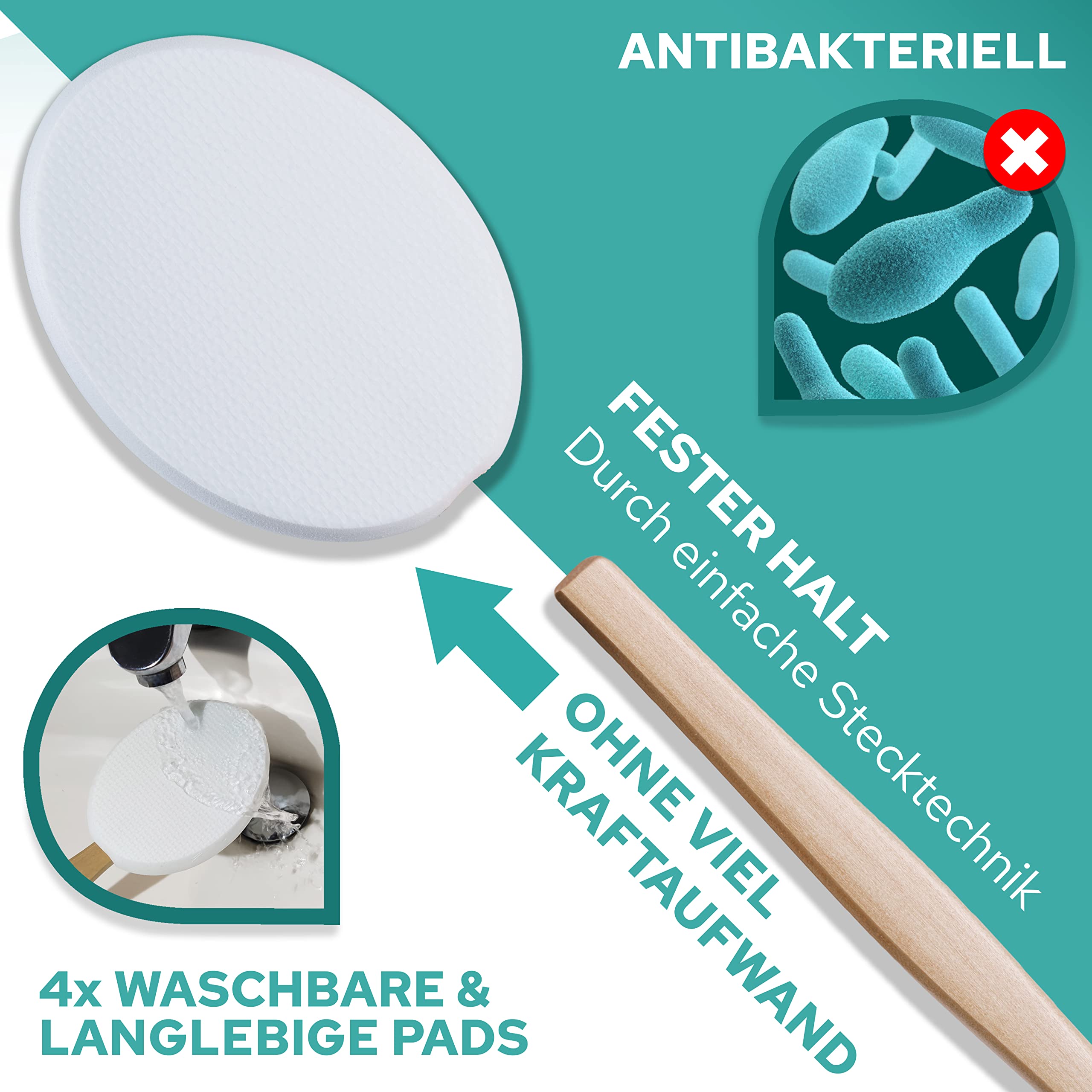 BELAVENA© Crema para espalda | Concepto mejorado 2024 – Cuidado óptimo de la espalda con crema para la espalda/cepillo de espalda incluye 4 almohadillas intercambiables, crema de espalda / crema de