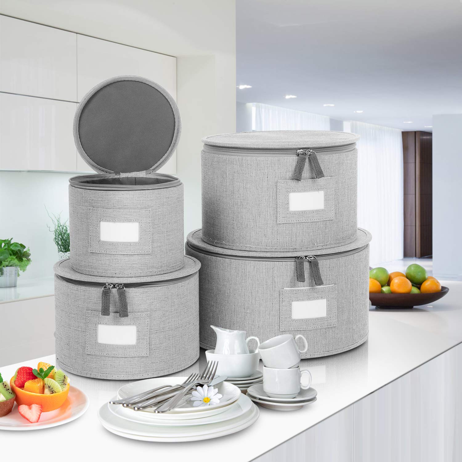 Buy YOO China Storage Box Set for Dinnerware,Hard Shell and Stackable Dishes Storage Containers