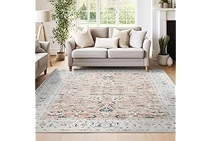 Jinchan Green Pink 5x7 Sage Vintage Boho Rug