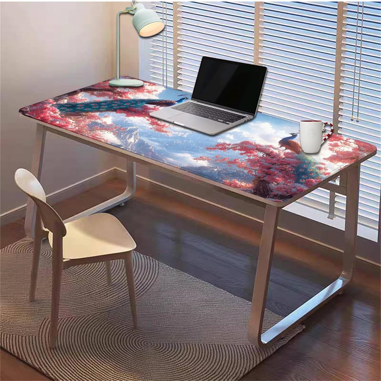 Gamingowa podkładka pod mysz 1200 x 600 x 3 mm, XXL, wodoszczelna, odporna na ścieranie, z przyszytymi krawędziami, niebieska, podkładka na biurko, poprawia prędkość i precyzję, do komputera, laptopa