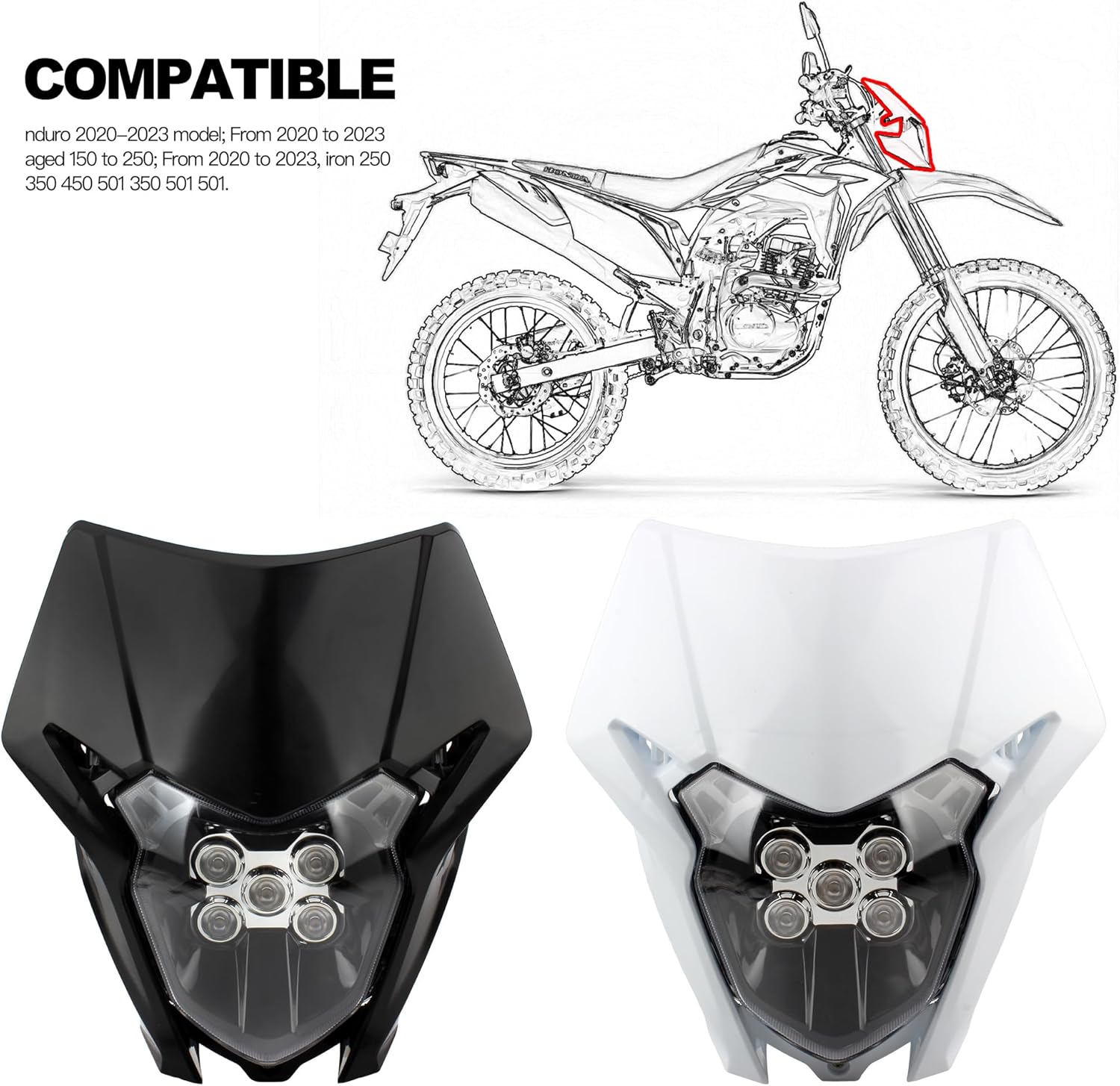 PowerMotor Dirt Bike LED Headlight,Motorcycle Enduro Botswana Ubuy