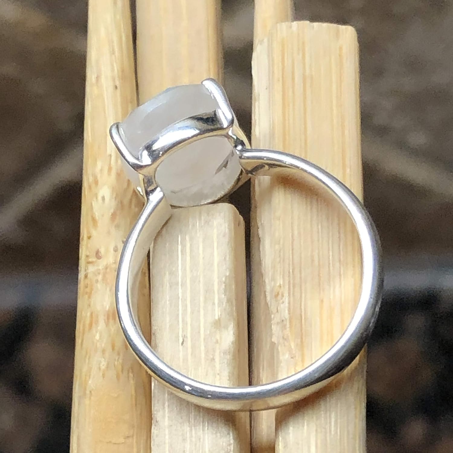 Natural Rainbow Moonstone 925 Sterling Silver Ring Size 6, 8, 9 - Image 6