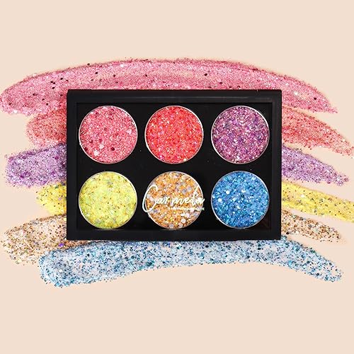 Miniatura 1 de CarMela - Paleta de sombra de ojos con purpurina gruesa, textura cremosa, sombra de ojos con purpurina de larga duración para niños y mujeres,