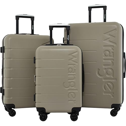 Wrangler Maverick 3 Piece Luggage Set, Silver Sage