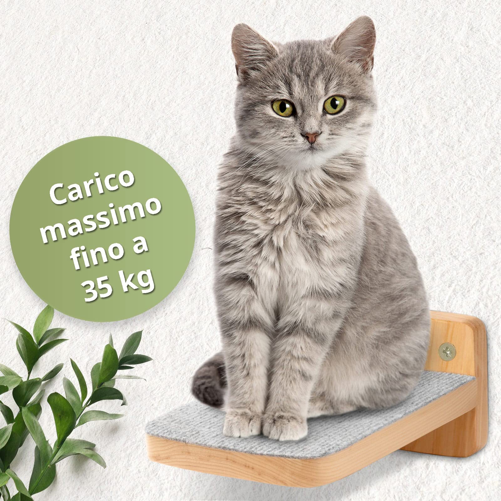 WOOWOOD® Set da 3 Scale per Gatti, Parete da Arrampicata per Gatti, Taglia M