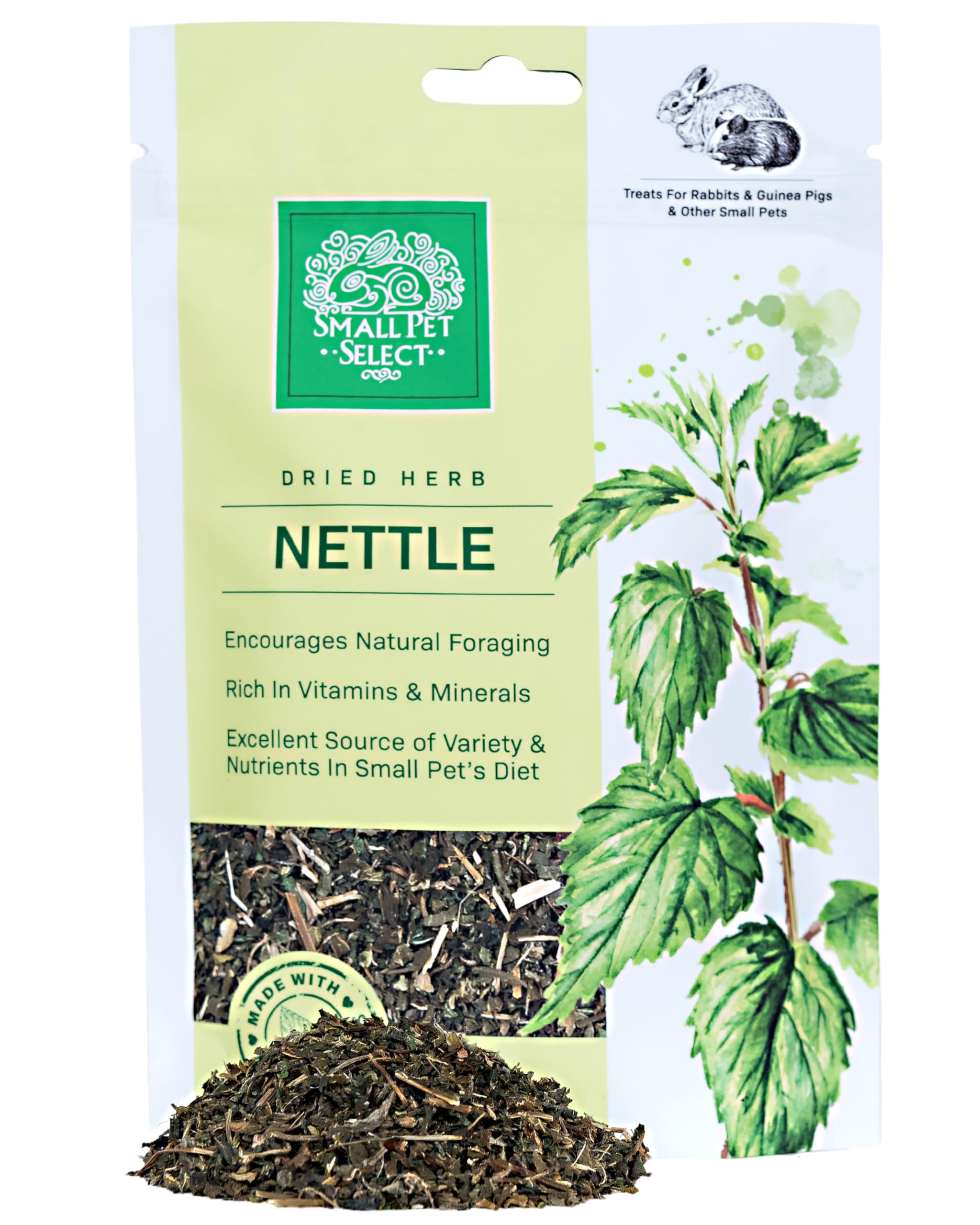 Small Pet Select Nettle for Rabbits, Guinea Pigs & Small Animals – Natural Forage Treat – Healthy Snacking & Digestion - 56g