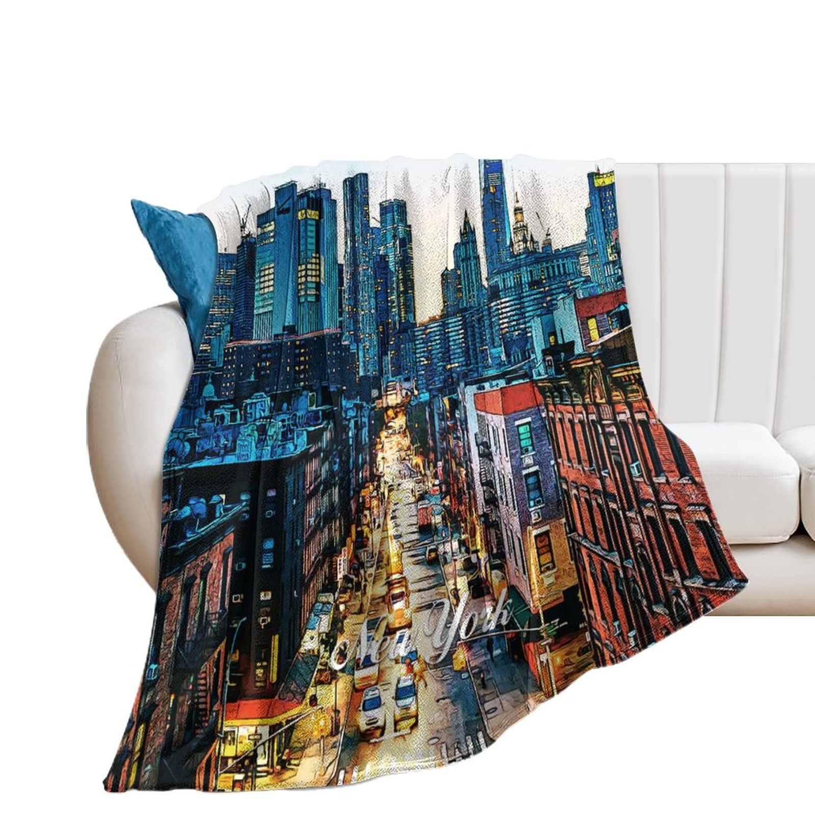 Couverture New York flanelle housse de canapé et jeté de lit chaud 152x203