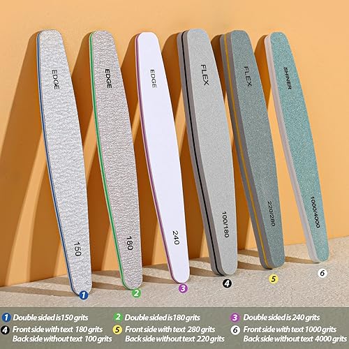 Miniatura 5 de Juego de lima de uñas de gel Teenitor juego de lima de uñas profesional de bloque de lima de uñas natural lavable de doble cara