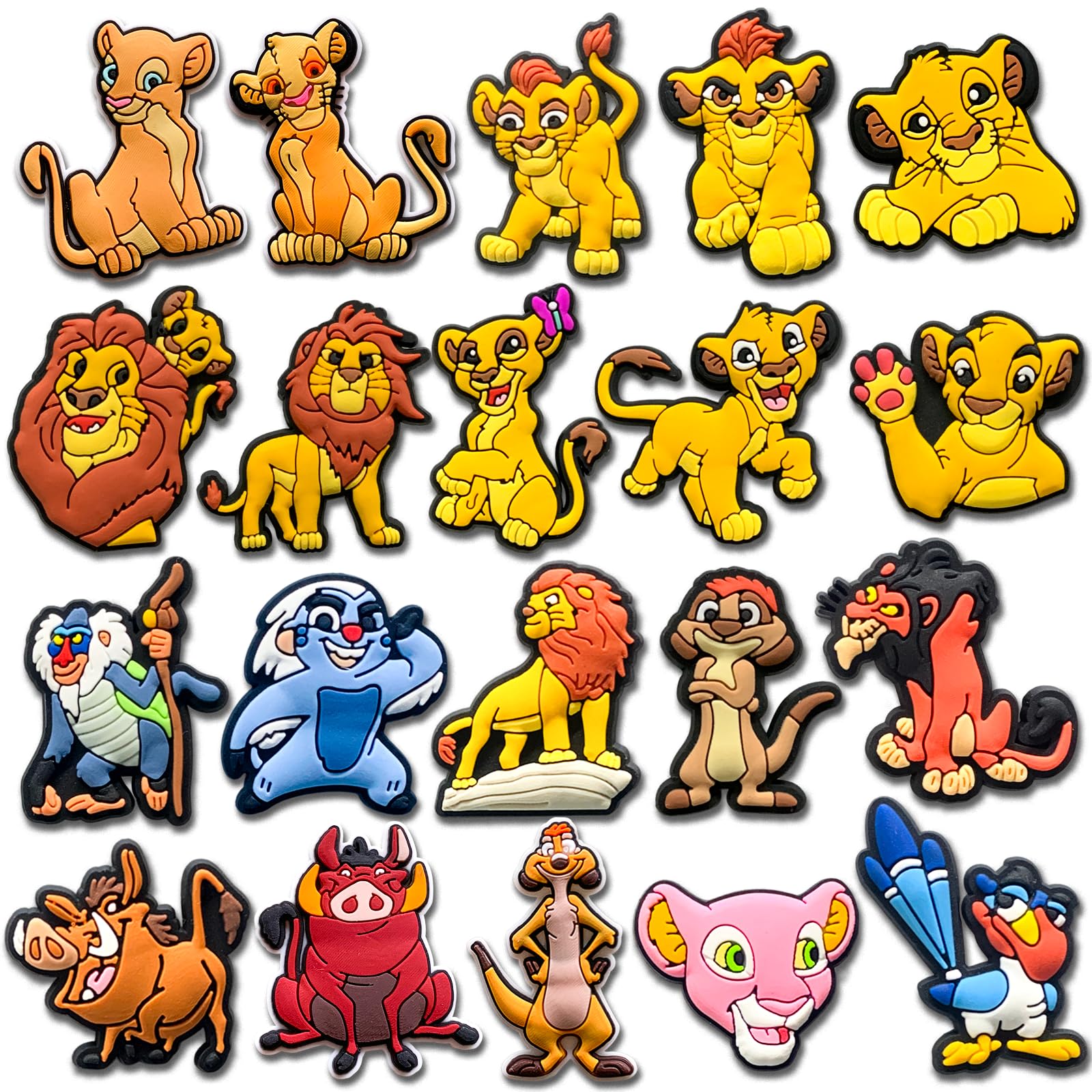 Wlyosvje 20Pcs Cartoon Shoe Charms for Clog Sandals, Cute Shoes Decoration Charms for Teen Adults