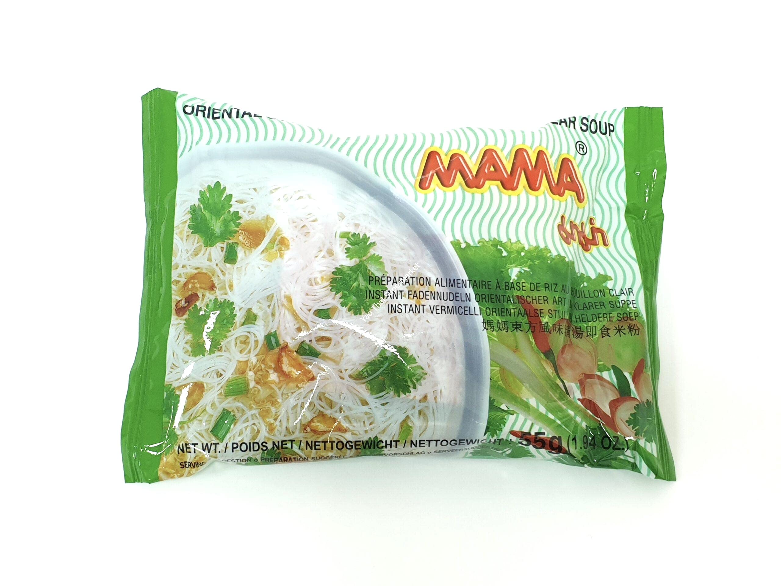 6 PACKS MAMA ORIENTAL STYLE RICE VERMICELLI INSTANT NOODLE CLEAR SOUP NOT SPICY From Thailand