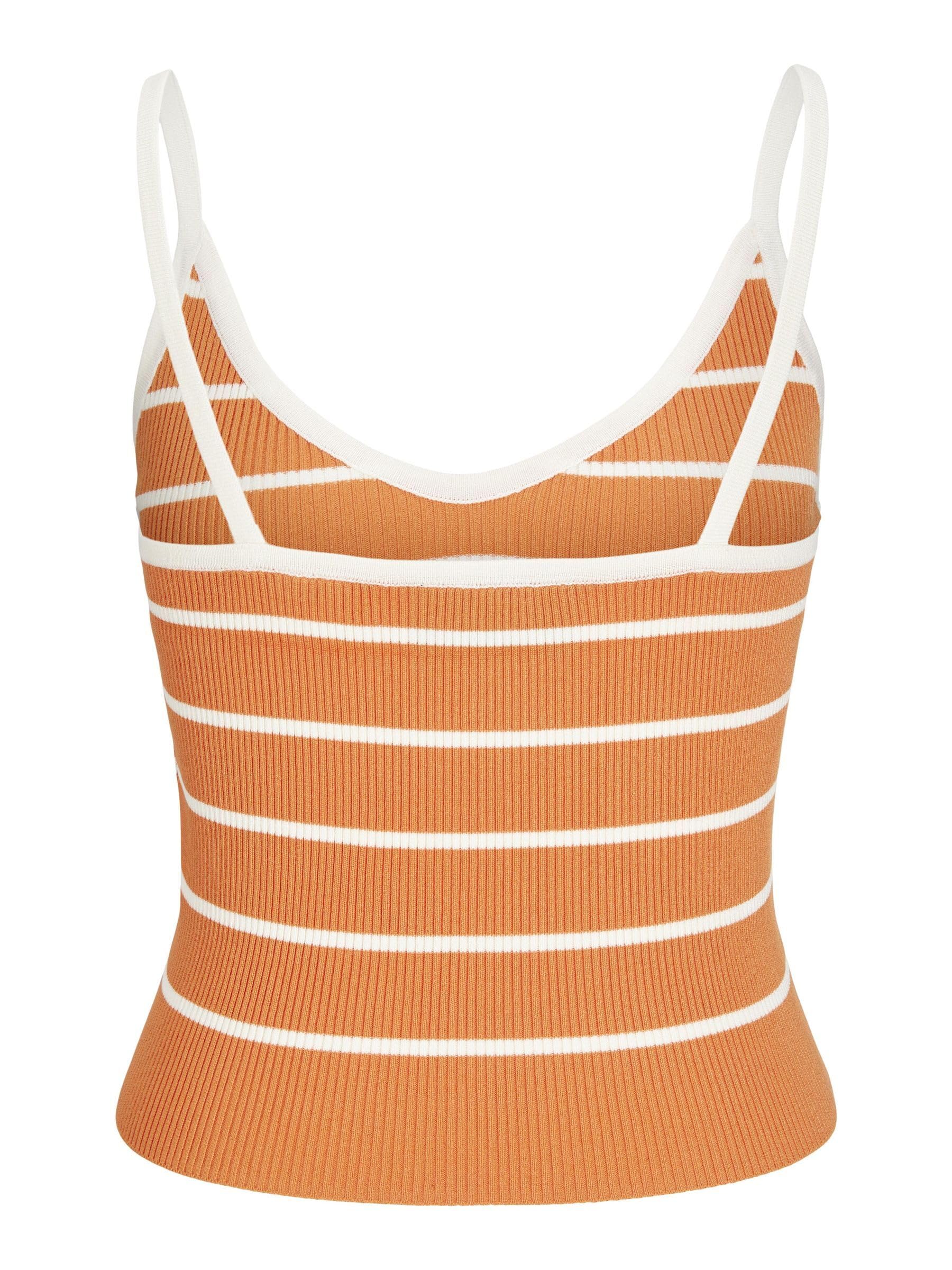 Jack & Jones Jxesther Tight Short Stripe Top Knit, kremowy, M
