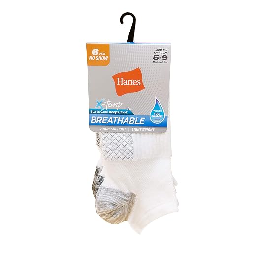 Hanes Women's Socks, Lightweight Breathable Socks, No Show and Super No Show, 6-Pack
