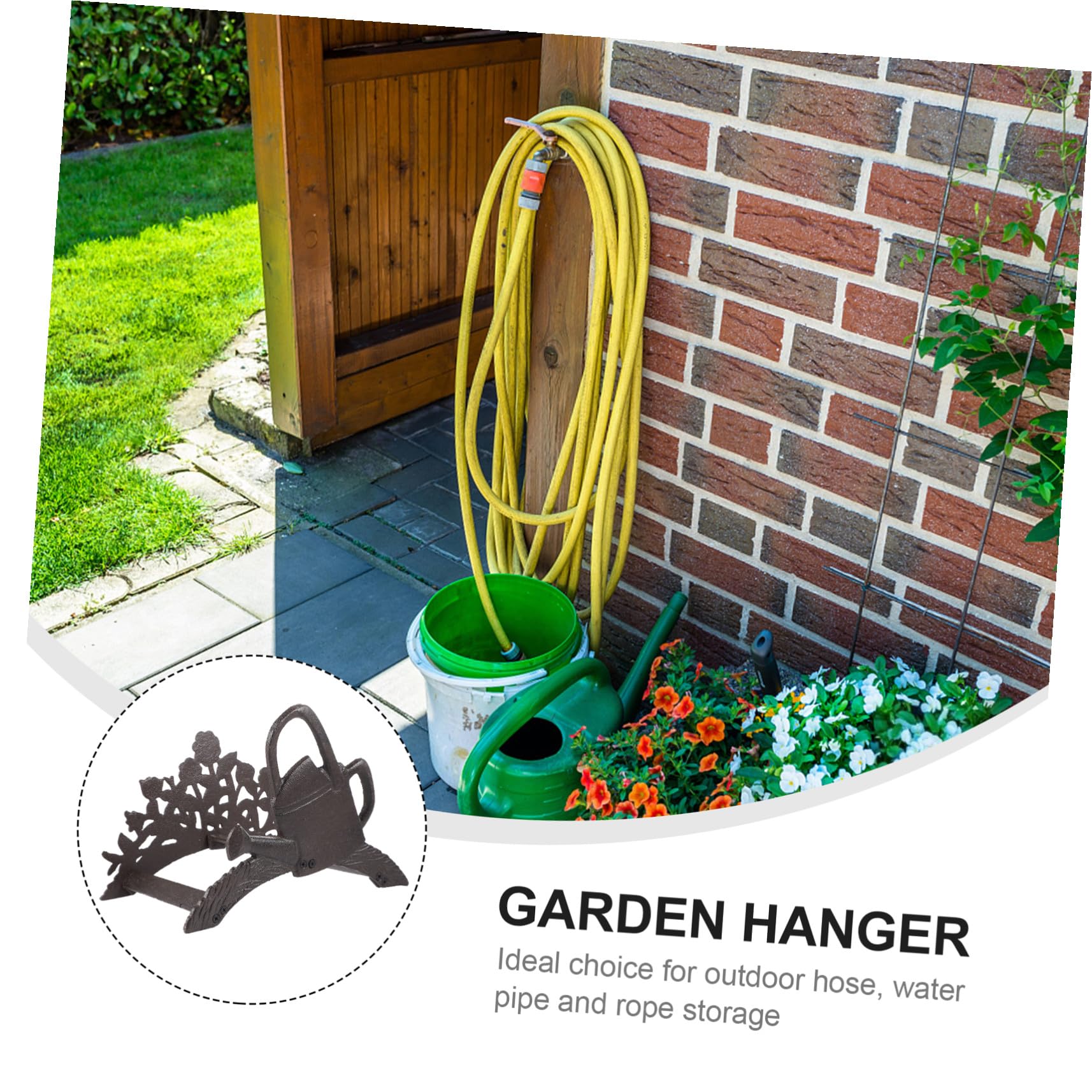 Support Mural pour Tuyau D'arrosage en Fonte, Crochet de Jardin