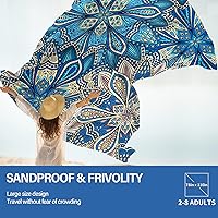 Vista 54 de Beach Blanket Oversized Extra Large 78" X 81",Waterproof Sandproof Beach Blanket 1-7 Adults Lightweight Durable for Travel Camping Hiking Picnic