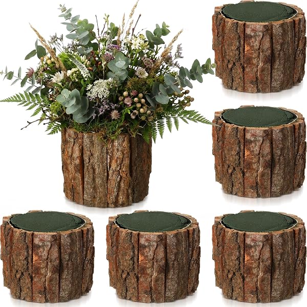 Charming Kitchen Table Centerpiece Ideas for Everyday Style 203 Rustic Bark Wood Flower Vases