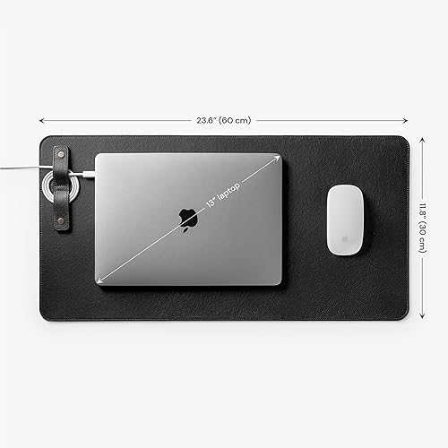 Miniatura 2 de Hidemont Full Grain Leather Desk Pad - Personalized Real Leather Desk Mat Blotter Cord Organizer for Mouse Keyboard - Genuine Leather Table