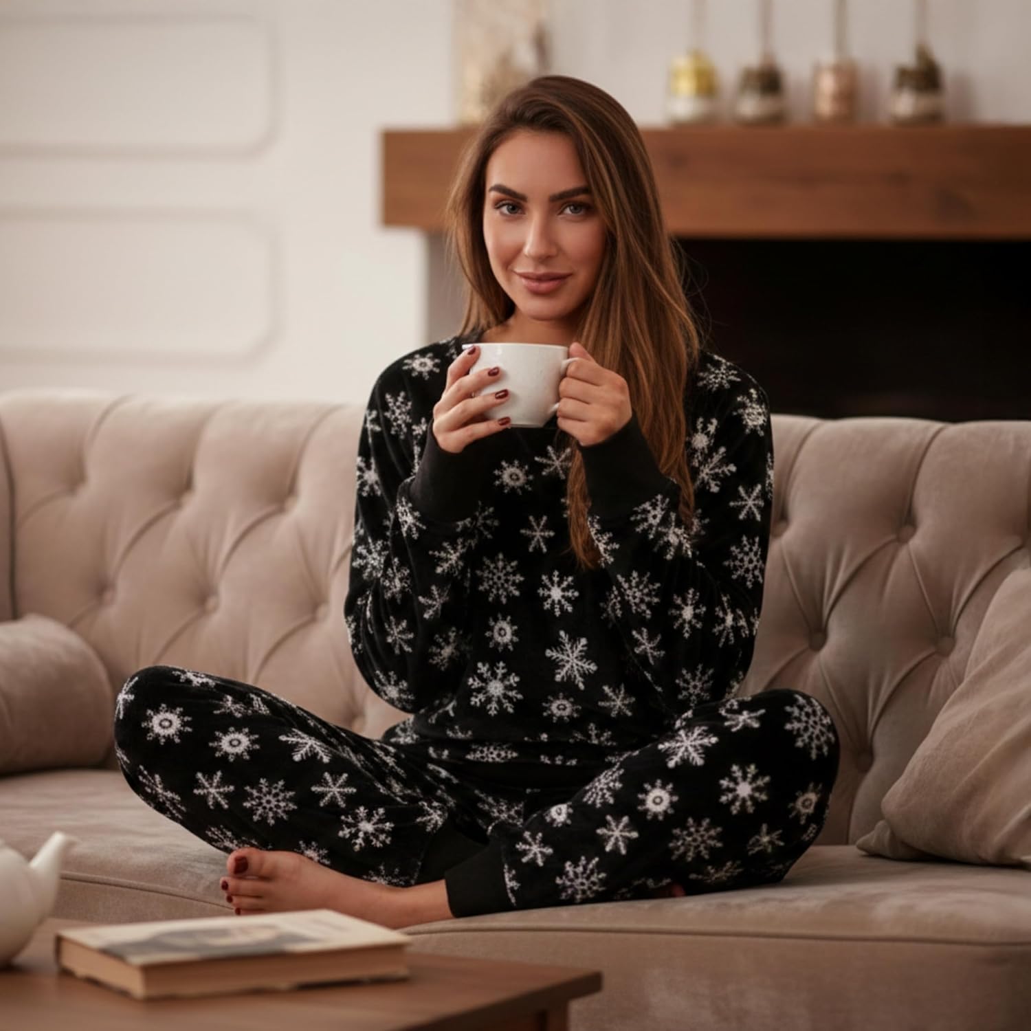 #followme Women’s Jogger Pajama Pants Set Ultra-Soft Velour PJs - Image 6