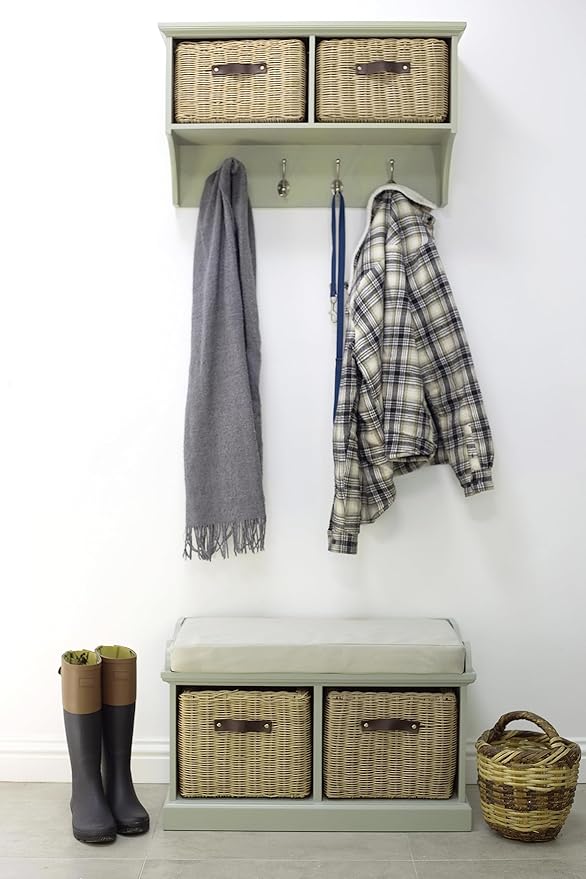 Tetbury hallway coat rack and storage bench with extra strong wipe