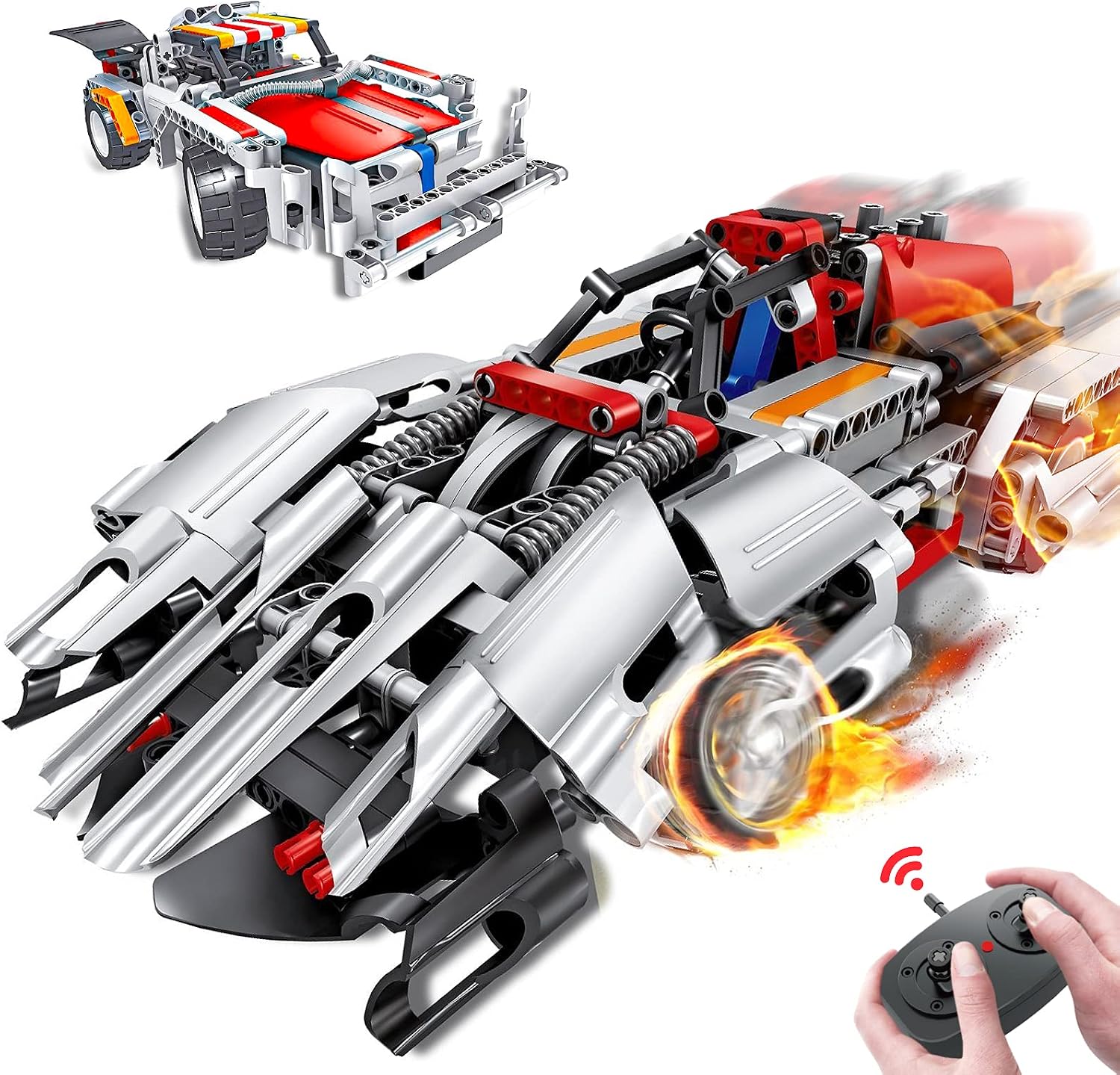 morwant STEM Remote Control Building Ages 6-12, 2-in-1 Racing Car Models (326pcs)