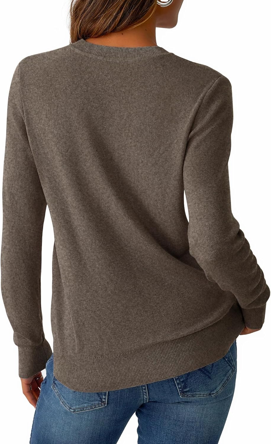 Women's V Neck Sweater Wool Blend Lightweight Soft Pullover Long Sleeve Tops Business Casual Fall Outfits 2025 Trendy - Image 3