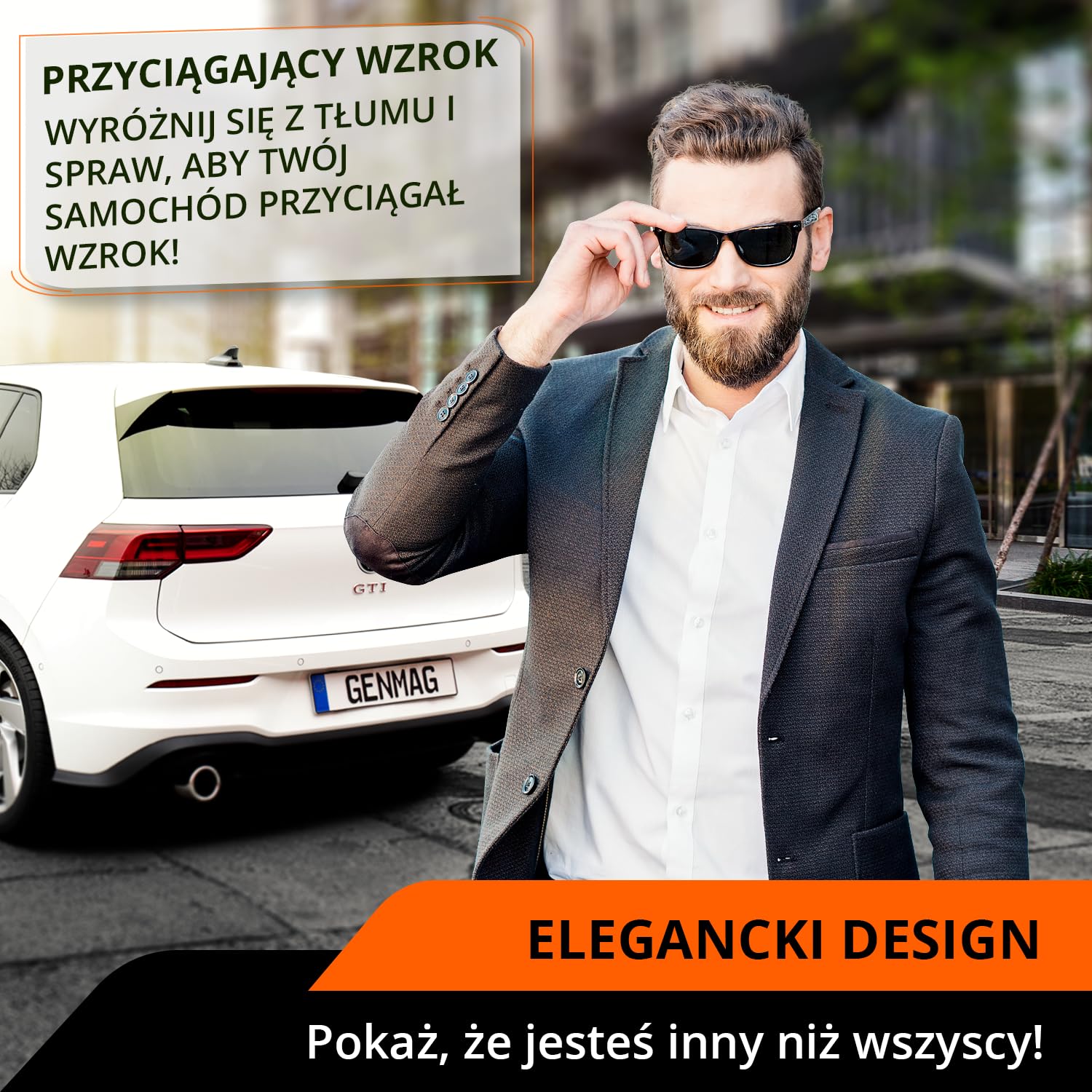 GENMAG® Śrubki do Tablicy Rejestracyjnej z Zaślepkami | Ramki pod Tablice Rejestracyjne | Bezramkowy Uchwyt Tablicy Rejestracyjnej z Zaślepki i Śruby | Wkręty Tablicy Rejestracyjnej z Zaślepka