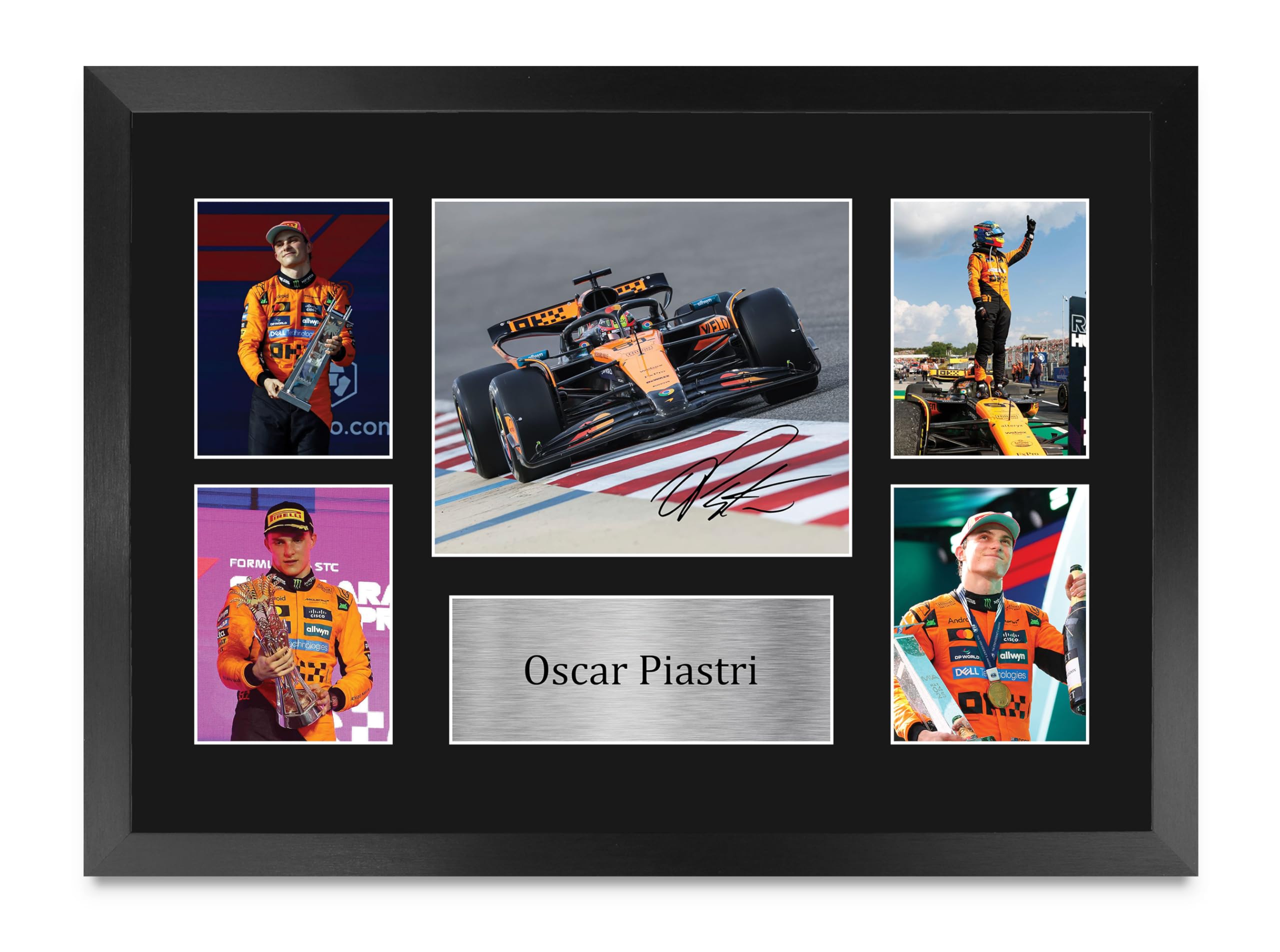 HWC Trading Oscar Piastri Gifts Printed Signed Autograph Picture for F1 Formula 1 Racing Fans - A3 Framed (ID-006293)