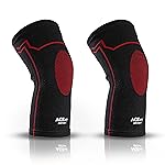 AGEasy (Max Group) Kneecap for Men & Women | Knee Support for Gym, Sports & Pain Relief | 4-Way Stretch, Anti-Slip, Inner Cotton Lining for Comfort | Knee Sleeves for Squats, Running & Cycling (L, Comfort Ease (Black-Red))